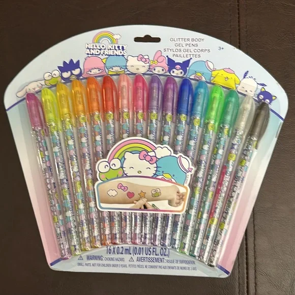 Sanrio HelloKitty and Friends 16 piece Glitter Body Gel Pens - Picture 8 of 9